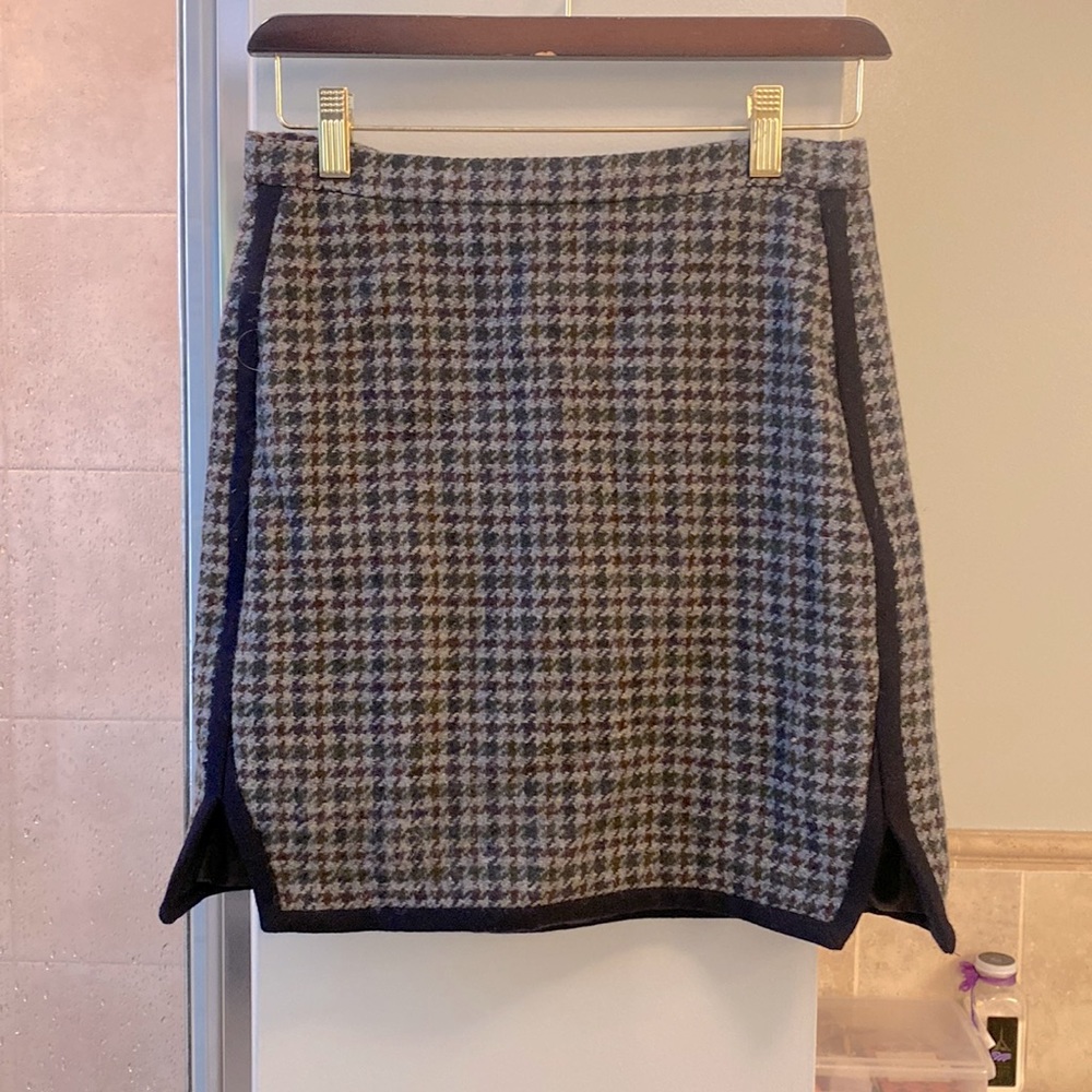 J. Crew 100% wool herringbone mini skirt